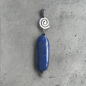 Blue and Silver Lapis (Dyed) Pendant